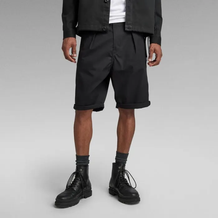 Shorts Men GStar RAW Pleated Chino Shorts Dark Black