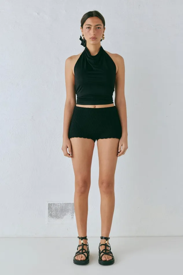 Shorts Women VRG GRL Inner Glow Knit Shorts Black