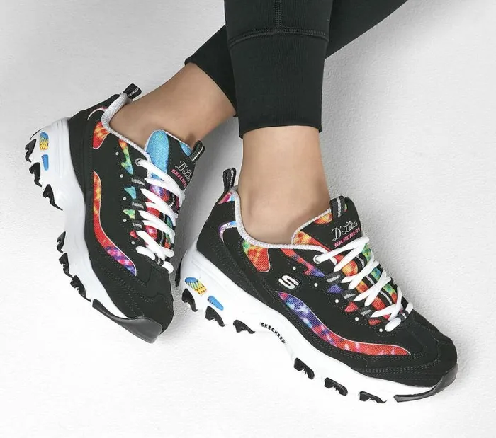 Skechers D039Lites 8211 Summer Fiesta Black Multi Women Athletic Sneakers Skechers D039Lites 8211 Summer Fiesta Black Multi Women Athletic Sneakers