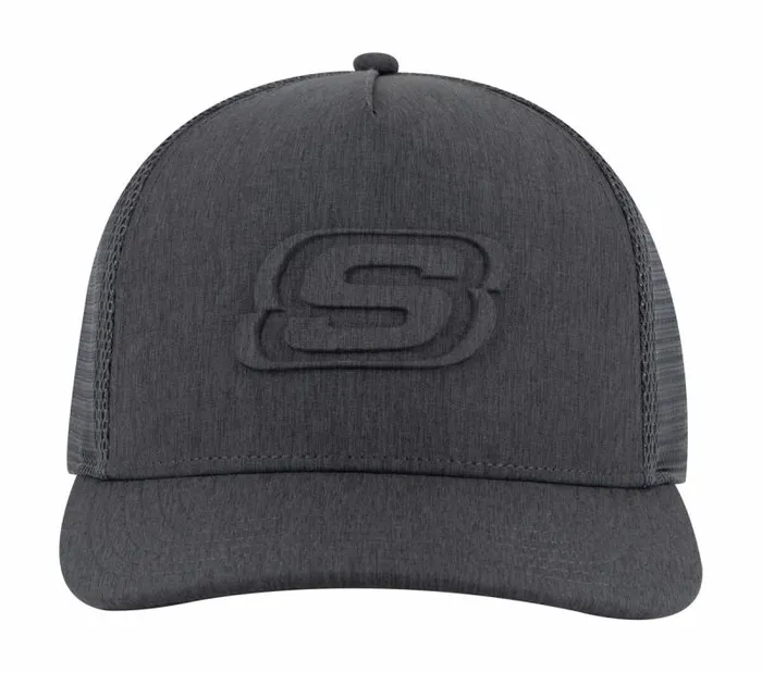 Skechers Embossed Trucker Hat Black Charcoal WomenMen Hats Skechers Embossed Trucker Hat Black Charcoal WomenMen Hats