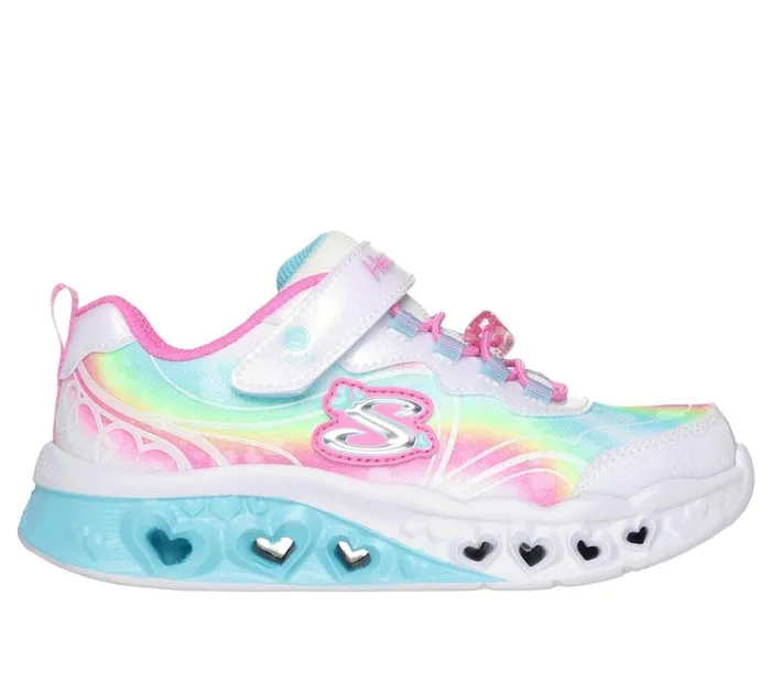 Skechers Flutter Heart Lights 8211 Groovy Swirl White Multi Kids Athletic Shoes and Sneakers Skechers Flutter Heart Lights 8211 Groovy Swirl White Multi Kids Athletic Shoes and Sneakers