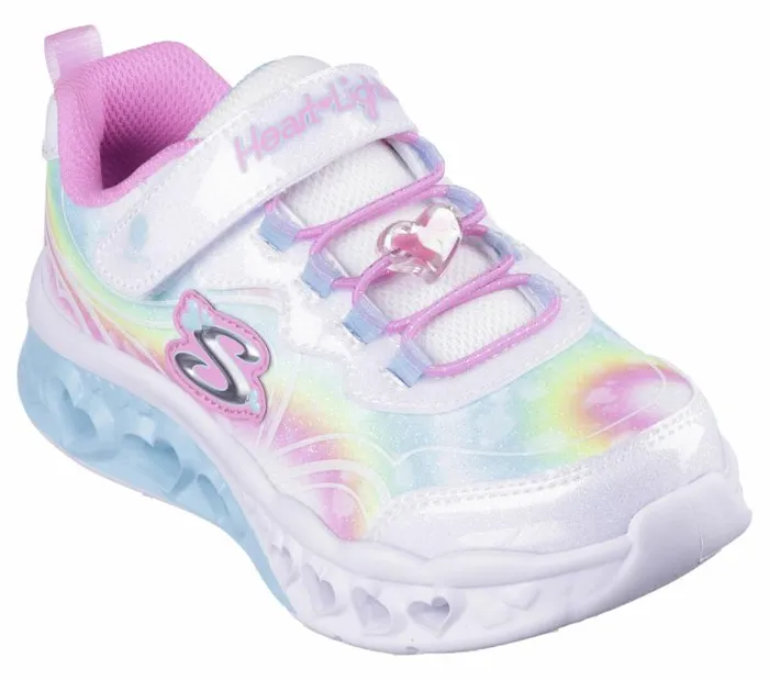 Skechers Flutter Heart Lights 8211 Groovy Swirl White Multi Kids Athletic Shoes and Sneakers Skechers Flutter Heart Lights 8211 Groovy Swirl White Multi Kids Athletic Shoes and Sneakers