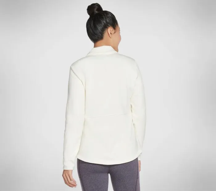 Skechers GO SNUGGLE Jacket Off White Women Tops Skechers GO SNUGGLE Jacket Off White Women Tops