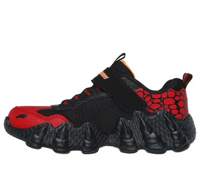 Skechers SkechOSaurus 8211 RapidDino Red Black Kids Athletic Shoes and Sneakers