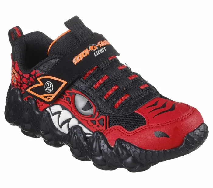 Skechers SkechOSaurus 8211 RapidDino Red Black Kids Athletic Shoes and Sneakers