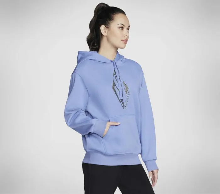 Skechers SkechSweats Diamond Shine Hoodie Purple Rose Women Tops Skechers SkechSweats Diamond Shine Hoodie Purple Rose Women Tops