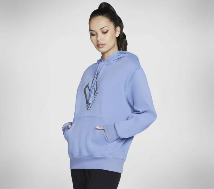 Skechers SkechSweats Diamond Shine Hoodie Purple Rose Women Tops Skechers SkechSweats Diamond Shine Hoodie Purple Rose Women Tops