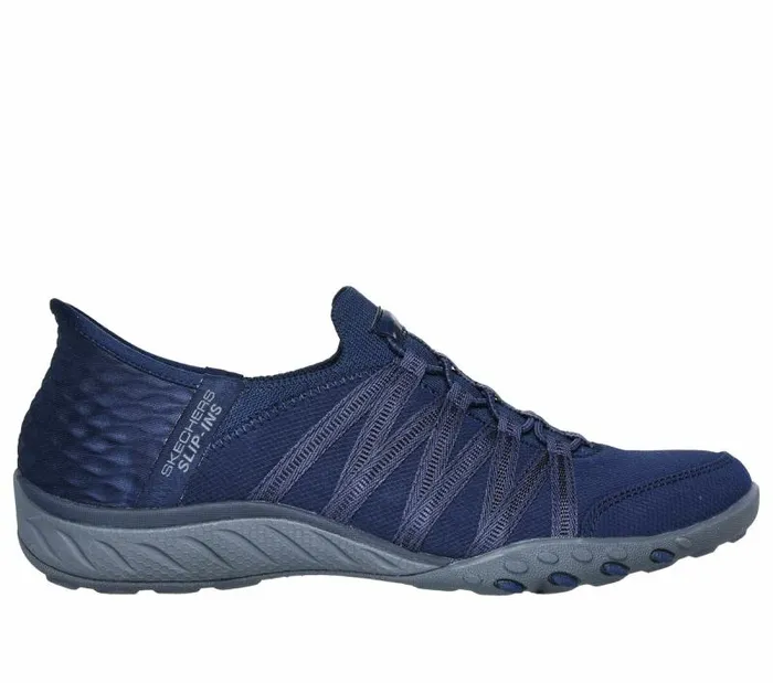 Skechers Skechers Slipins BreatheEasy 8211 RollWithMe Navy Women Casual Sneakers Skechers Skechers Slipins BreatheEasy 8211 RollWithMe Navy Women Casual Sneakers