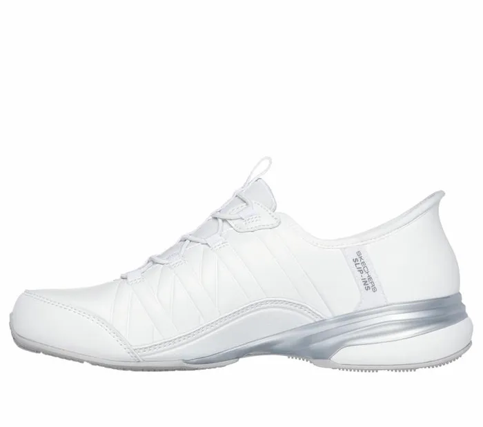 Skechers Skechers Slipins Exhilarate 8211 Zephyr White Silver Women Casual Sneakers