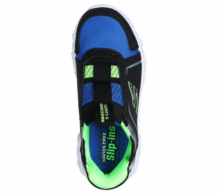 Skechers Skechers Slipins HypnoFlash 20 8211 Vexlux Black Lime Kids Lightup