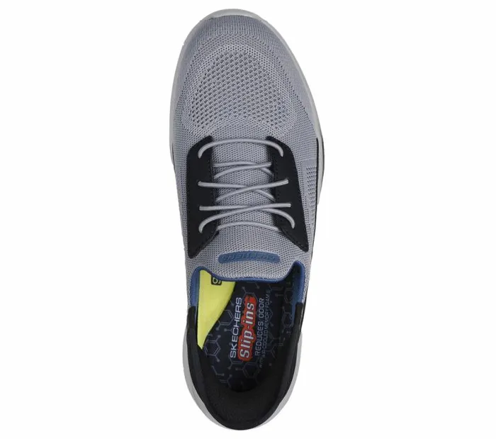 Skechers Skechers Slipins Relaxed Fit Slade 8211 Cohen Gray Black Men Casual Sneakers
