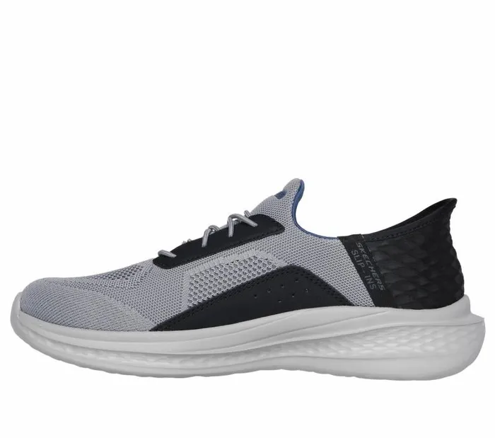 Skechers Skechers Slipins Relaxed Fit Slade 8211 Cohen Gray Black Men Casual Sneakers