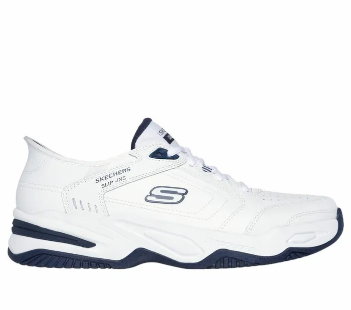Skechers Skechers Slipins RF Durham8211 Delvor White Navy Men Athletic Sneakers Skechers Skechers Slipins RF Durham8211 Delvor White Navy Men Athletic Sneakers