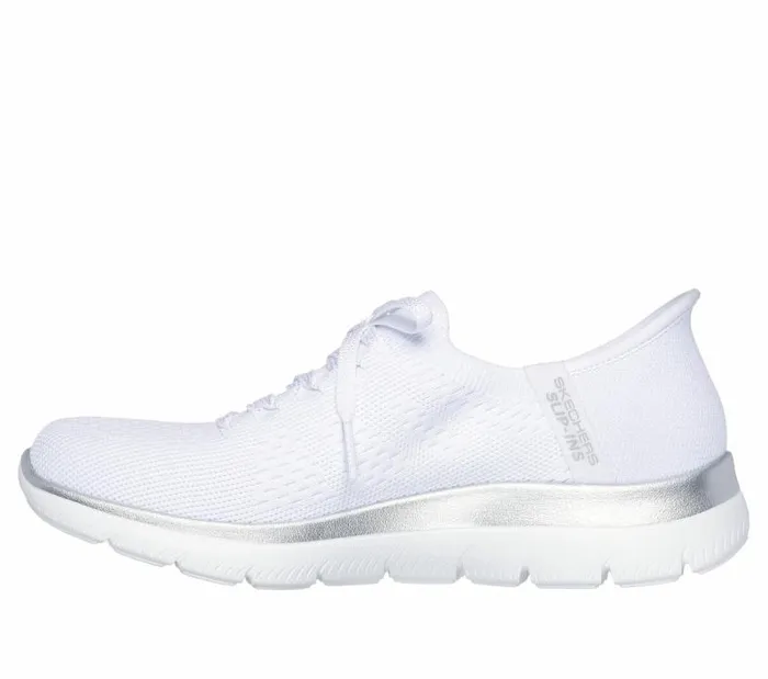 Skechers Skechers Slipins Summits 8211 Night Chic White Silver Women Athletic Sneakers