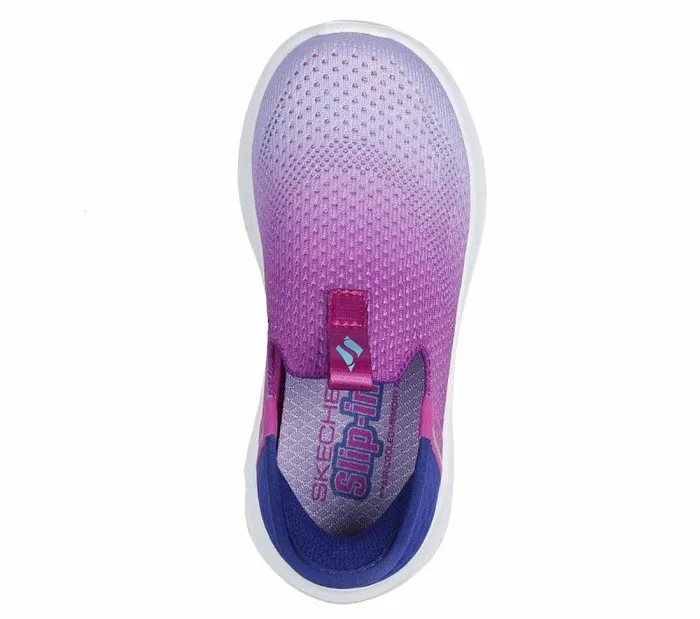 Skechers Skechers Slipins Ultra Flex 30 8211 Color Boost Navy Purple Kids Athletic Shoes and Sneakers
