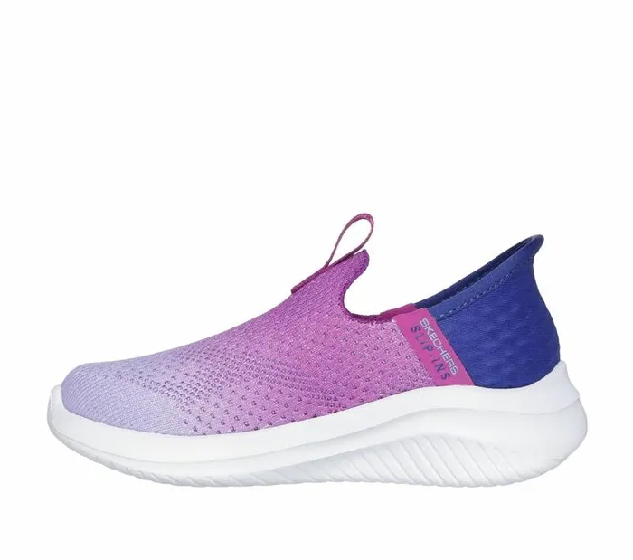 Skechers Skechers Slipins Ultra Flex 30 8211 Color Boost Navy Purple Kids Athletic Shoes and Sneakers