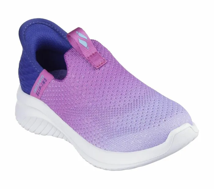 Skechers Skechers Slipins Ultra Flex 30 8211 Color Boost Navy Purple Kids Athletic Shoes and Sneakers