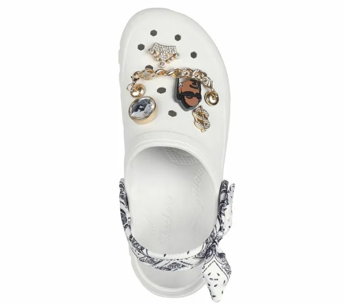 Skechers Snoop Dogg Arch Fit Footsteps 8211 Rolling Glitz White Women SlipOns