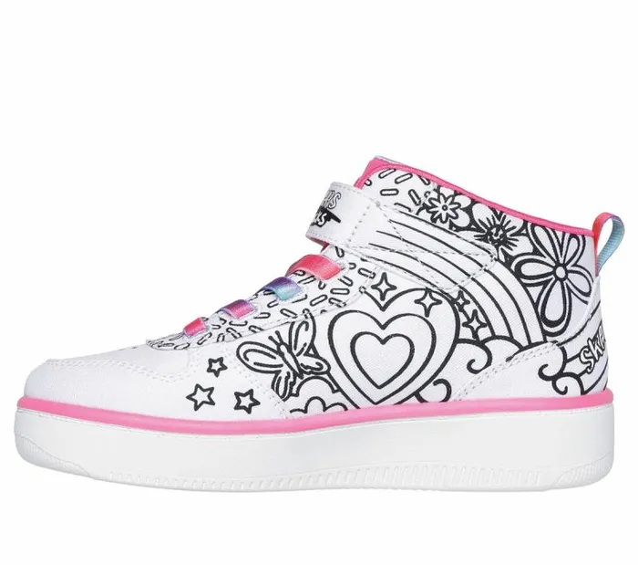 Skechers Sport Court 92 8211 Color Me Kicks White Multi Kids Athletic Shoes and Sneakers Skechers Sport Court 92 8211 Color Me Kicks White Multi Kids Athletic Shoes and Sneakers
