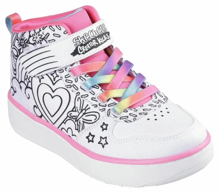 Skechers Sport Court 92 8211 Color Me Kicks White Multi Kids Athletic Shoes and Sneakers Skechers Sport Court 92 8211 Color Me Kicks White Multi Kids Athletic Shoes and Sneakers