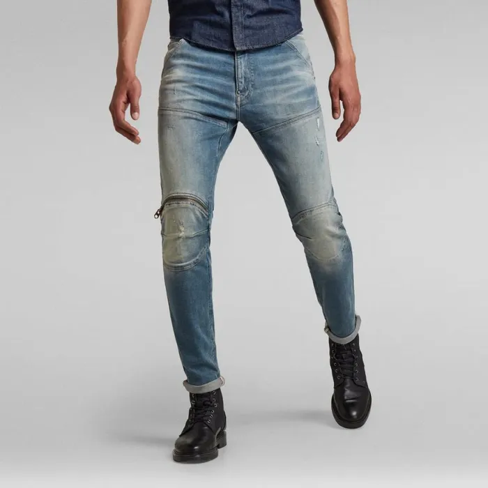 Skinny Men GStar RAW 5620 3D Zip Knee Skinny Jeans Faded Crystal Lake