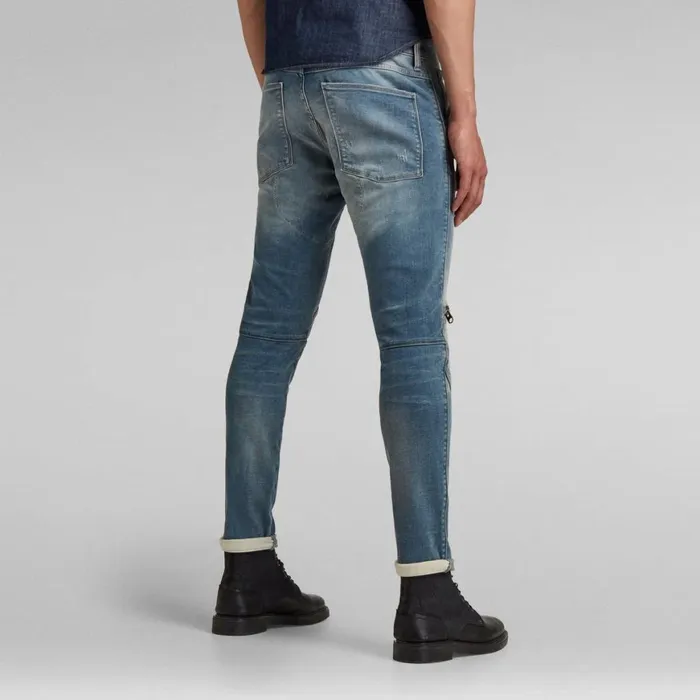 Skinny Men GStar RAW 5620 3D Zip Knee Skinny Jeans Faded Crystal Lake