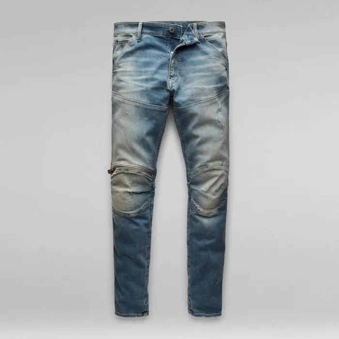 Skinny Men GStar RAW 5620 3D Zip Knee Skinny Jeans Faded Crystal Lake