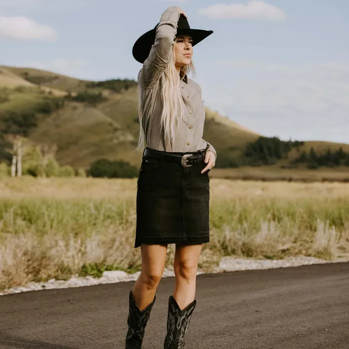 Skirts and Shorts Women Stetson Black Denim 5Pocket Skirt Black