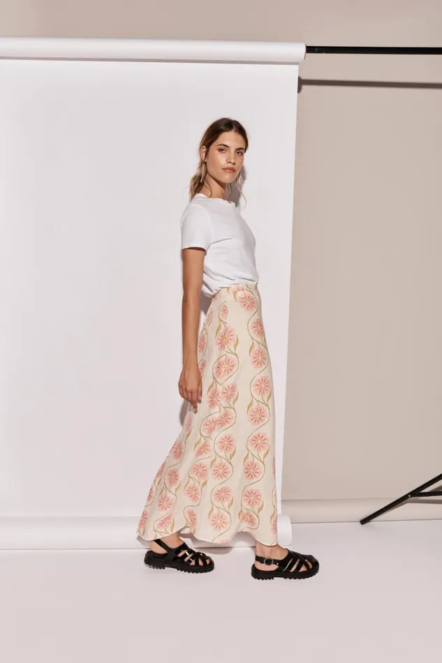 Skirts Women VRG GRL Ari Linen Maxi Skirt Bloom Skirts Women VRG GRL Ari Linen Maxi Skirt Bloom