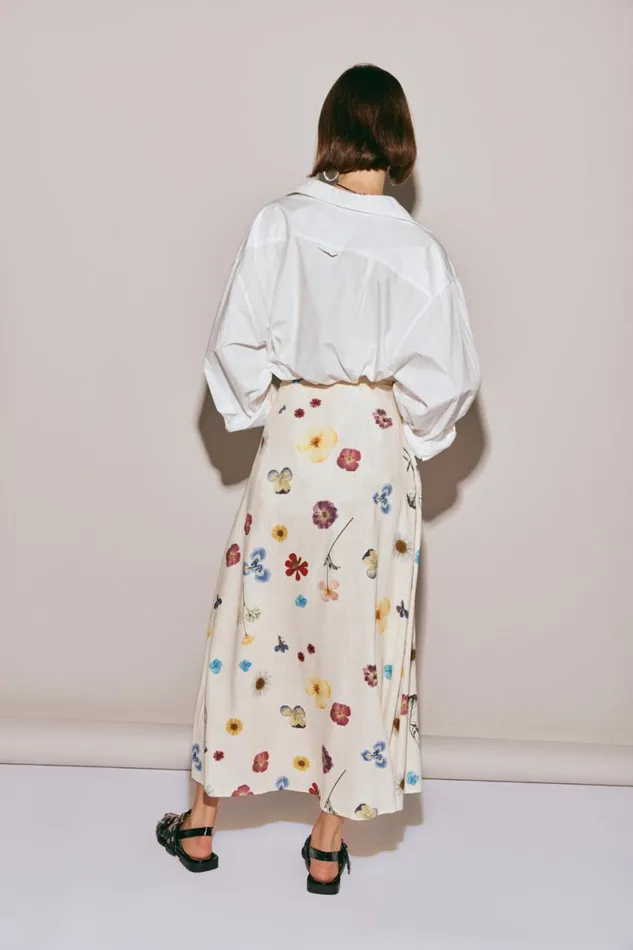 Skirts Women VRG GRL Love Language Midi Skirt Floral Skirts Women VRG GRL Love Language Midi Skirt Floral