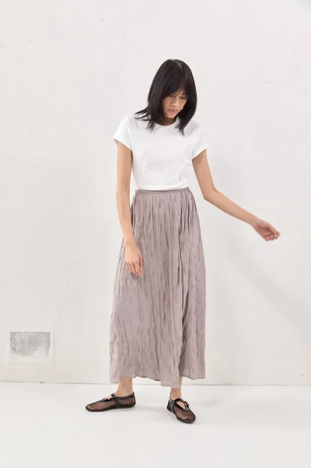 Skirts Women VRG GRL Solara Midi Skirt Smoke Skirts Women VRG GRL Solara Midi Skirt Smoke