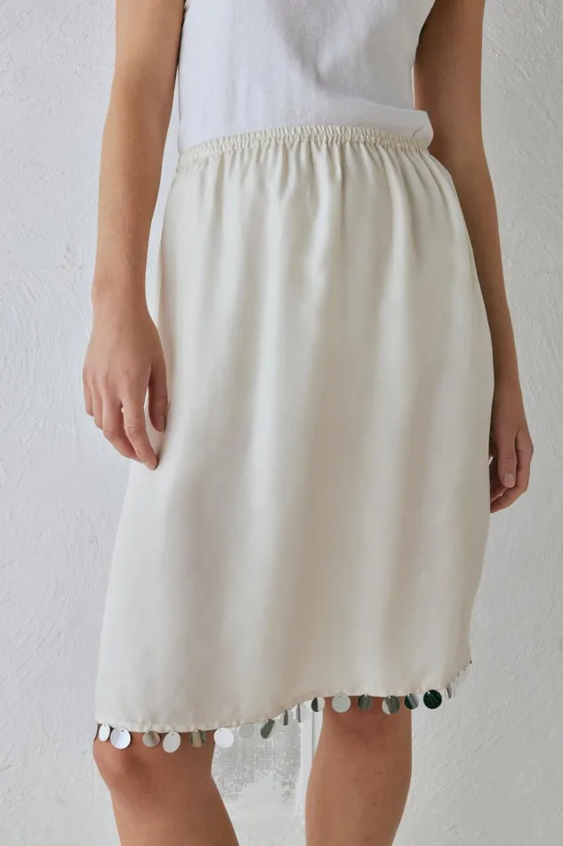 Skirts Women VRG GRL Spritz Midi Skirt Cream Skirts Women VRG GRL Spritz Midi Skirt Cream