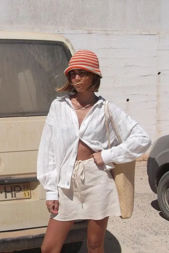Skirts Women VRG GRL The Way To San Jose Bias Cut Linen Mini Skirt Cream Skirts Women VRG GRL The Way To San Jose Bias Cut Linen Mini Skirt Cream
