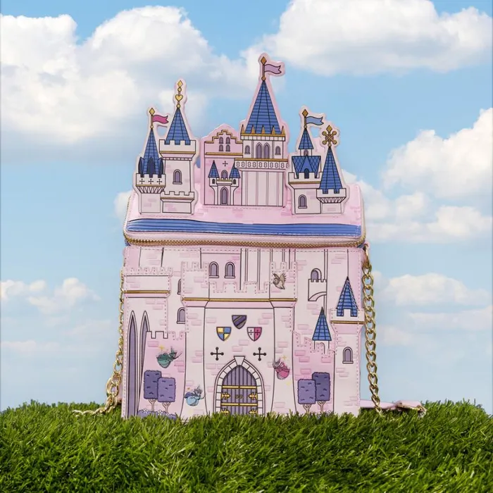 Sleeping Beauty 65th Anniversary Exclusive Castle Figural Crossbody Bag Unisex Loungefly Bags and Wallets Sleeping Beauty 65th Anniversary Exclusive Castle Figural Crossbody Bag Unisex Loungefly Bags and Wallets