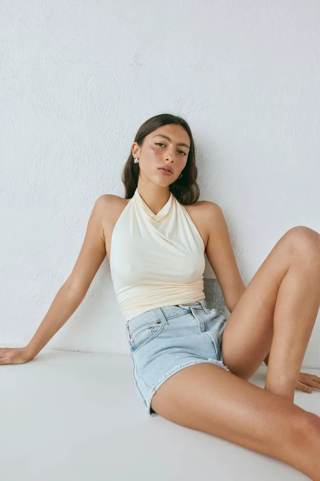 Sleeveless Women VRG GRL Noa Top Butter