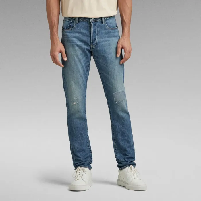Slim Men GStar RAW 3301 Slim Jeans Antique Faded Blue Opal Restored