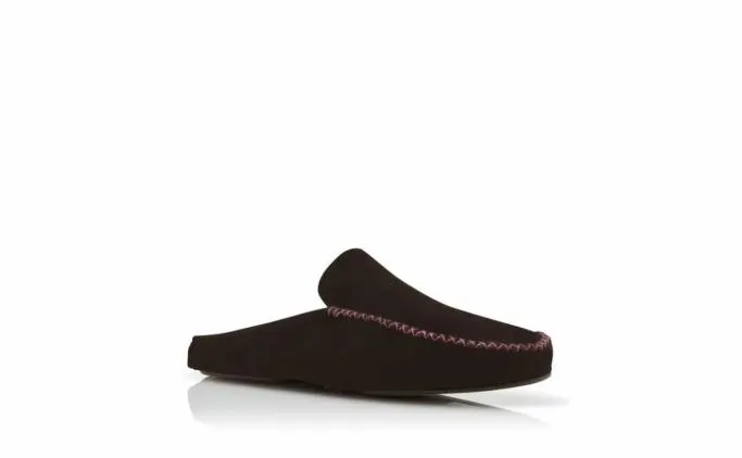 Slippers Men Manolo Blahnik CRAWFORDDark Brown Suede Slippers Slippers Men Manolo Blahnik CRAWFORDDark Brown Suede Slippers