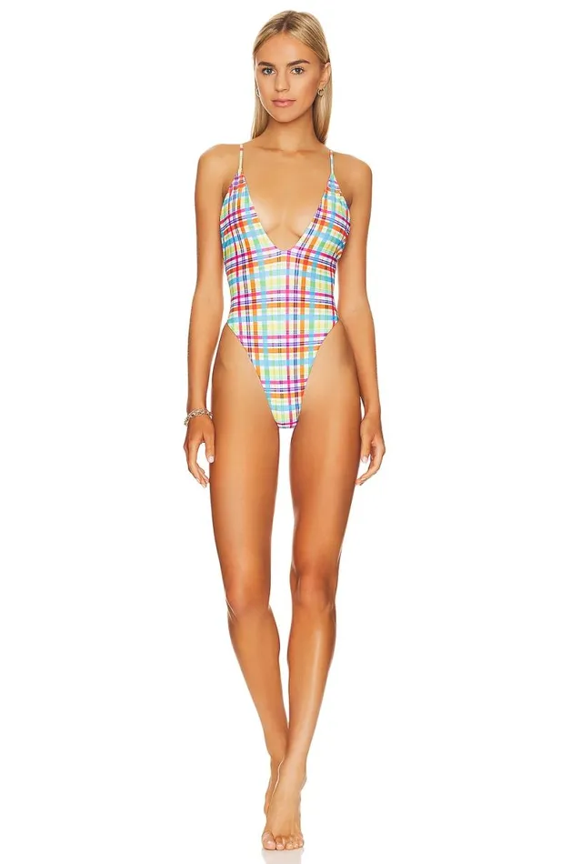 Spunky One Piece Multi Vibe Plaid Women Lovers and Friends Swimsuits and CoverUps Spunky One Piece Multi Vibe Plaid Women Lovers and Friends Swimsuits and CoverUps