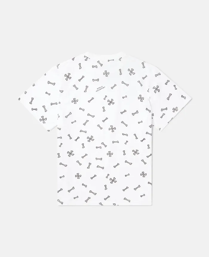 Stella McCartney Bones Print TShirt White Kids TShirts And Sweatshirt