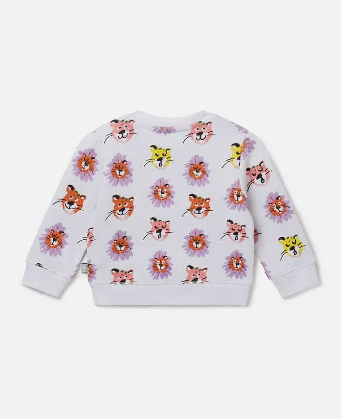 Stella McCartney Cheetah Face Print Sweatshirt White Multicolour Kids Sweatshirt And TShirts Stella McCartney Cheetah Face Print Sweatshirt White Multicolour Kids Sweatshirt And TShirts