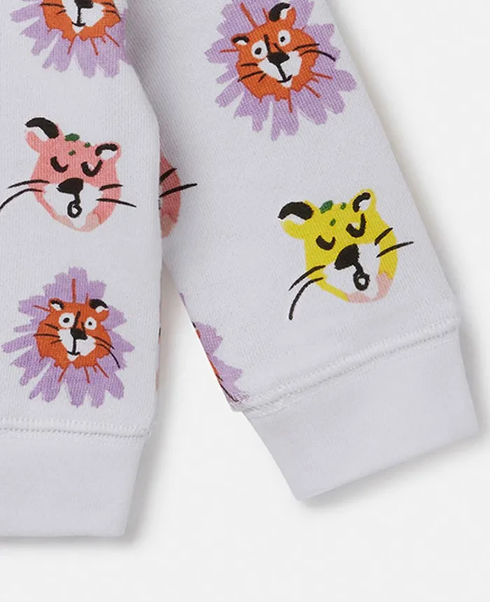 Stella McCartney Cheetah Face Print Sweatshirt White Multicolour Kids Sweatshirt And TShirts Stella McCartney Cheetah Face Print Sweatshirt White Multicolour Kids Sweatshirt And TShirts