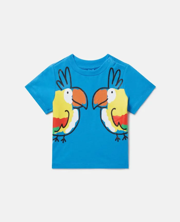Stella McCartney Double Baby Parrot Print TShirt Blue Kids Sweatshirt And TShirts Stella McCartney Double Baby Parrot Print TShirt Blue Kids Sweatshirt And TShirts