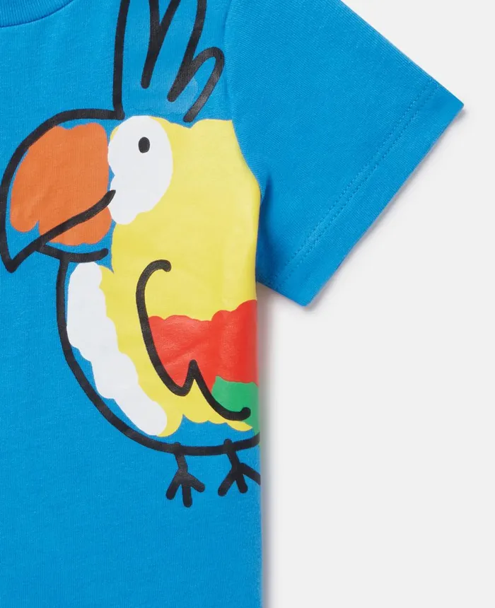 Stella McCartney Double Baby Parrot Print TShirt Blue Kids Sweatshirt And TShirts Stella McCartney Double Baby Parrot Print TShirt Blue Kids Sweatshirt And TShirts