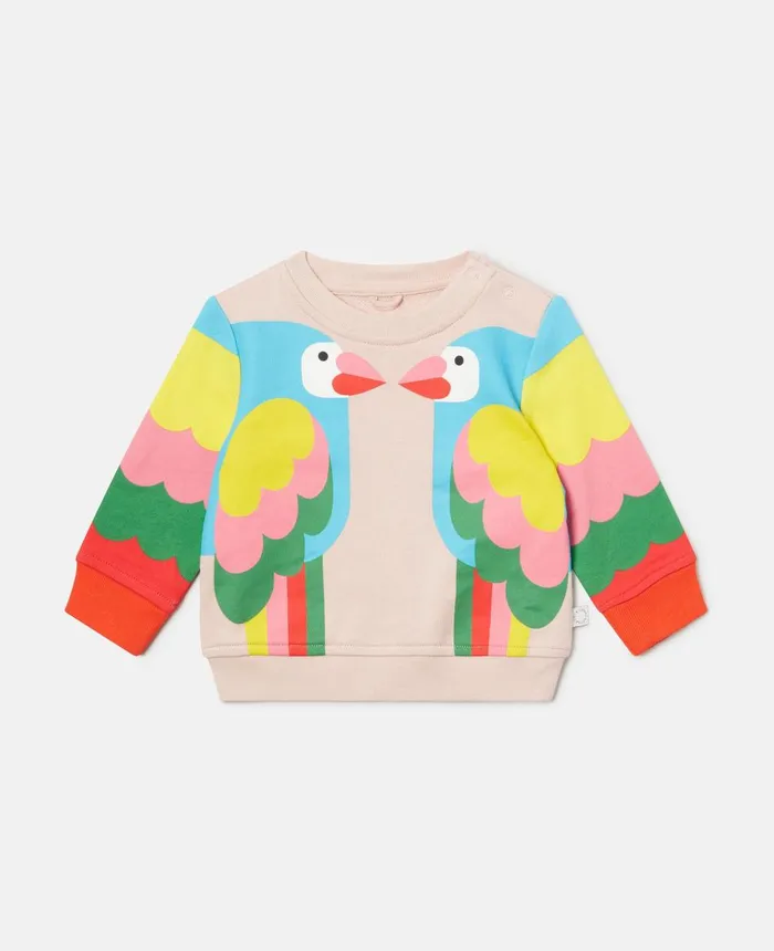 Stella McCartney Double Parrot Print Sweatshirt Multicolour Kids Sweatshirt And TShirts Stella McCartney Double Parrot Print Sweatshirt Multicolour Kids Sweatshirt And TShirts