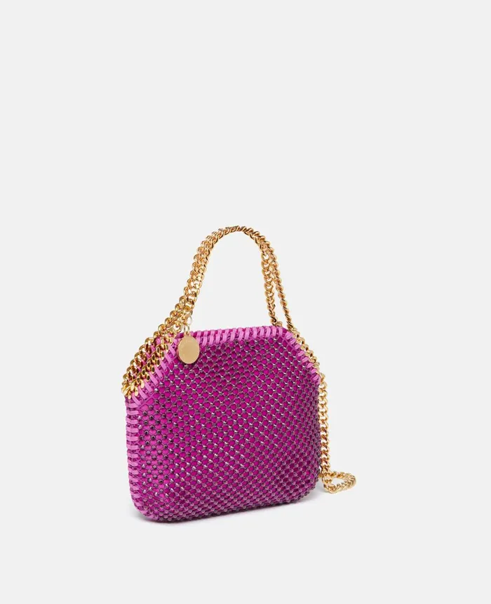 Stella McCartney Falabella Crystal Mesh Mini Tote Bag Bright Purple Women Mini Bags And Clutches Stella McCartney Falabella Crystal Mesh Mini Tote Bag Bright Purple Women Mini Bags And Clutches