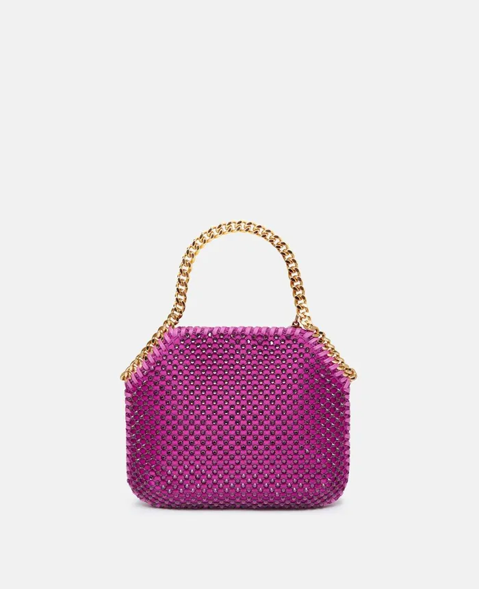 Stella McCartney Falabella Crystal Mesh Mini Tote Bag Bright Purple Women Mini Bags And Clutches Stella McCartney Falabella Crystal Mesh Mini Tote Bag Bright Purple Women Mini Bags And Clutches
