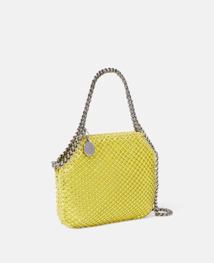 Stella McCartney Falabella Crystal Mesh Mini Tote Bag Oxide Yellow Women Mini Bags And Clutches Stella McCartney Falabella Crystal Mesh Mini Tote Bag Oxide Yellow Women Mini Bags And Clutches