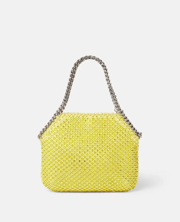 Stella McCartney Falabella Crystal Mesh Mini Tote Bag Oxide Yellow Women Mini Bags And Clutches Stella McCartney Falabella Crystal Mesh Mini Tote Bag Oxide Yellow Women Mini Bags And Clutches