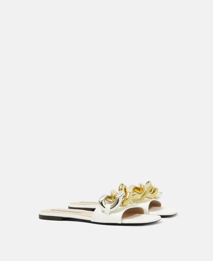 Stella McCartney Falabella Flat Slides White Women Flats