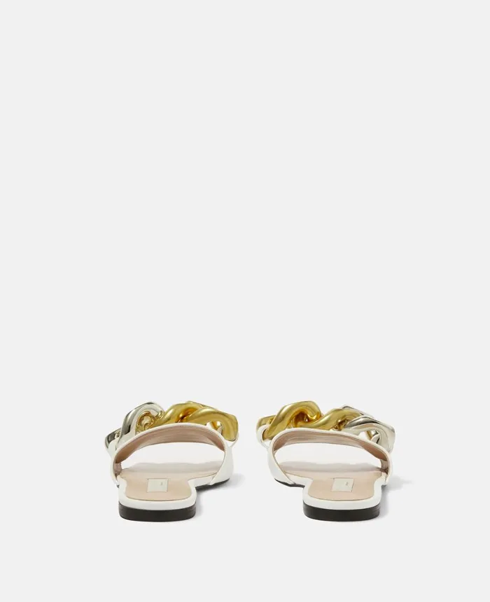 Stella McCartney Falabella Flat Slides White Women Flats
